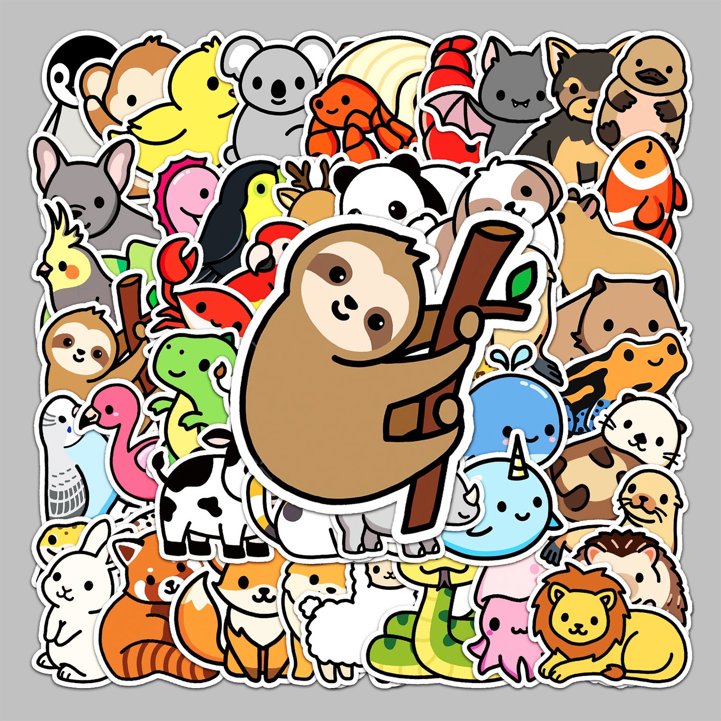 50 Cartoon Animal Waterproof Suitcase Stickers